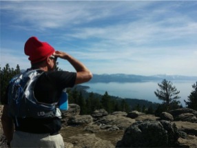 Surveying to the southwest towards Desolation Wilderness..."I can see Sarah Palin's house from here!"