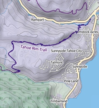Track from Tahoe City to Ward Creek