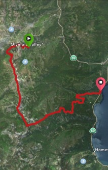 GPS track of run