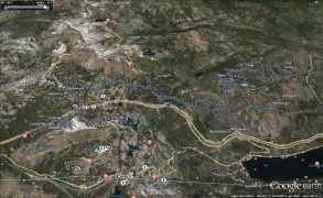 My GPS route tracked by Delorme